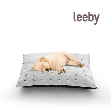 Leeby cama com ovelhas com cobertura amovível cinzenta para cachorros